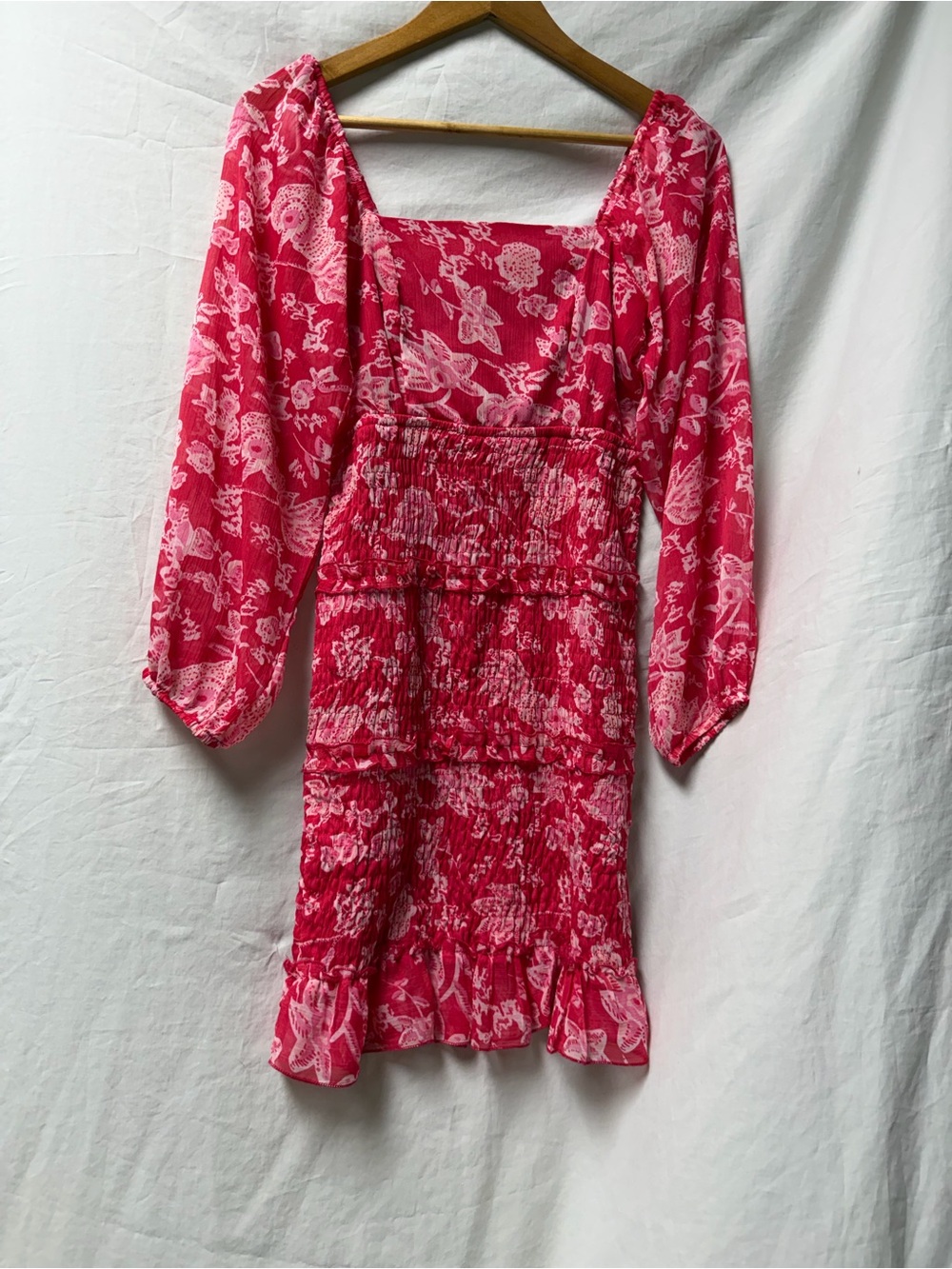 Sim & Sam Women’s Extra Small Dress Pink Floral Long Sleeve